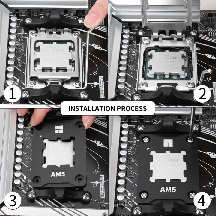 Монтаж Thermalright ASF AM5 BLACK V2, Mounting KIT, Bending Correct Frame - ASF-AM5-BLACK-V2