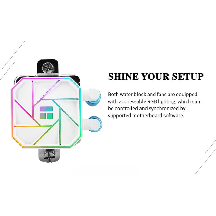 Водно охлаждане за процесор Thermalright Aqua Elite 360 White A-RGB V3, LGA1851/LGA1700/AM5 - AQUA-ELITE-360-WH-ARGB-V3