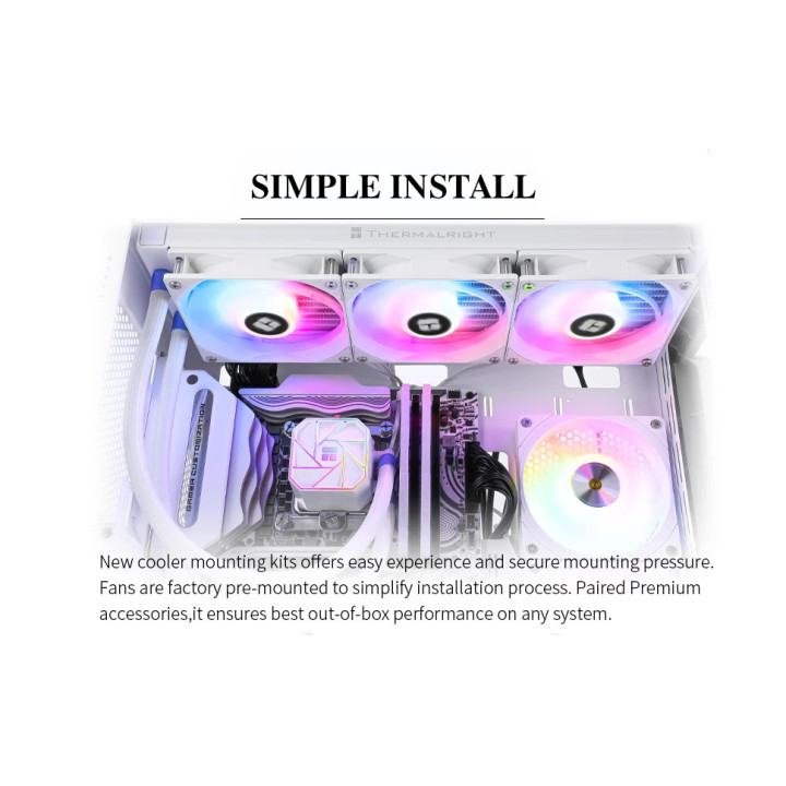 Водно охлаждане за процесор Thermalright Aqua Elite 360 White A-RGB V3, LGA1851/LGA1700/AM5 - AQUA-ELITE-360-WH-ARGB-V3