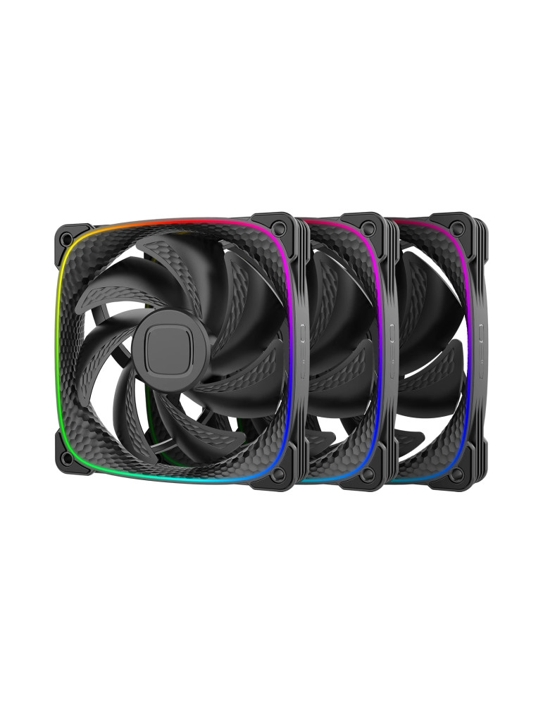 Комплект вентилатори Geometric Future Squama 2503B Black, Pack 3-in-1  - 1F2503B312000