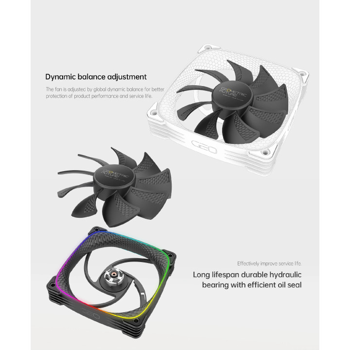 Вентилатор Geometric Future Squama 2503R, REVERSE Fan, 120mm, ARGB, White - 1F2503R112011