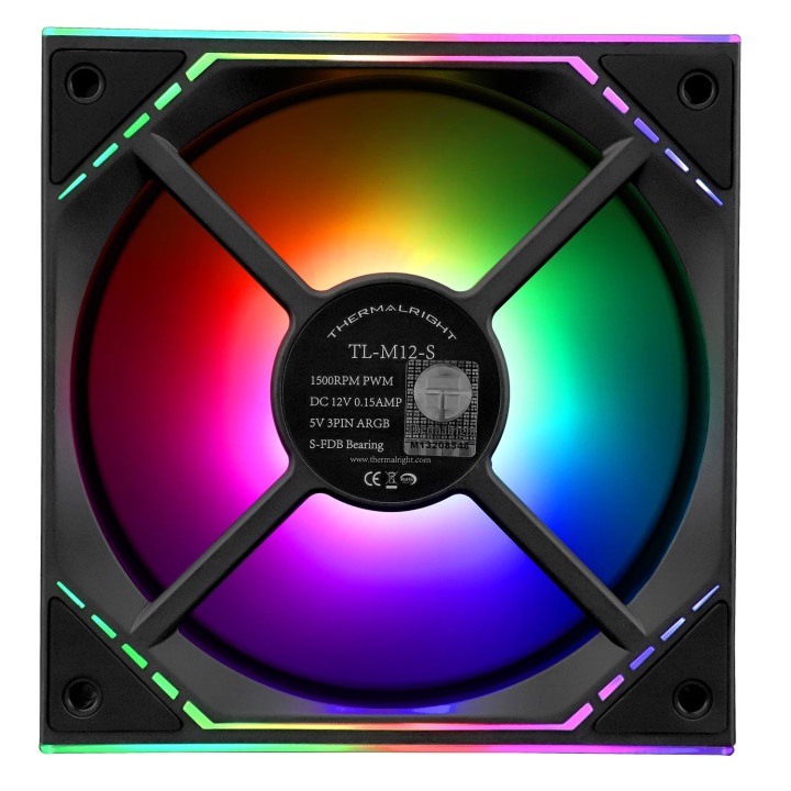 Вентилатор Thermalright  Infinity Mirror aRGB Lighting, Black, 120mm - TL-M12-S