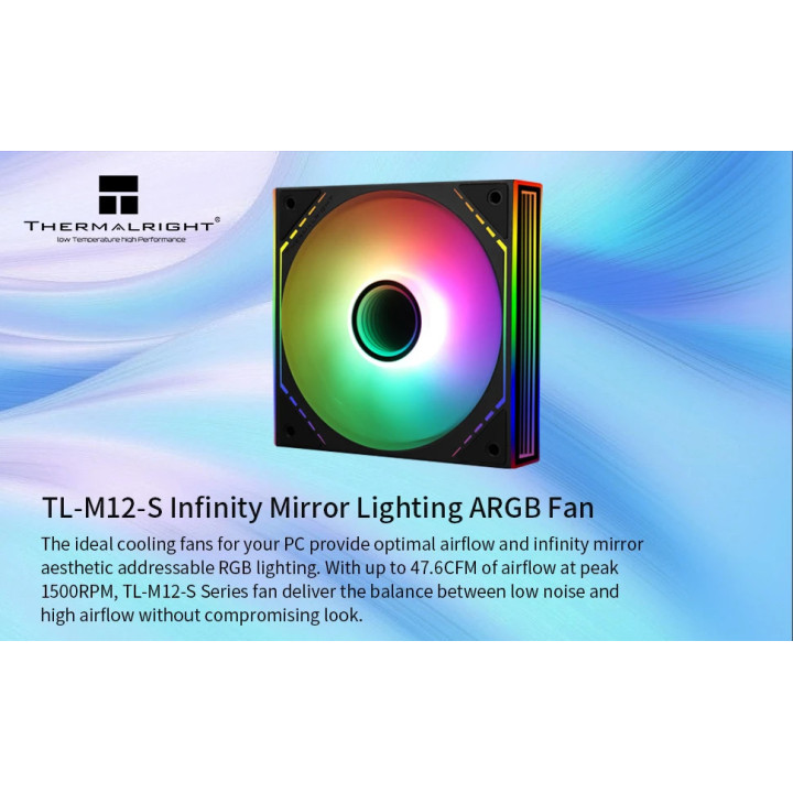 Вентилатор Thermalright  Infinity Mirror aRGB Lighting, Black, 120mm - TL-M12-S
