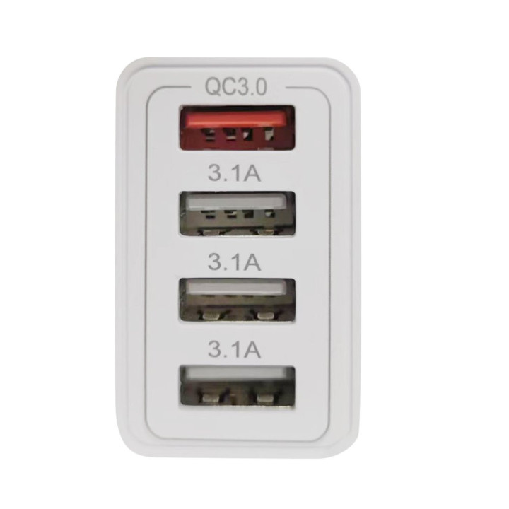 Бързо зарядно Makki Fast Charger, QC3.0 3xUSB 30W White - MAKKI-QC48W4