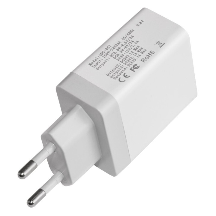Бързо зарядно Makki Fast Charger, QC3.0 3xUSB 30W White - MAKKI-QC48W4