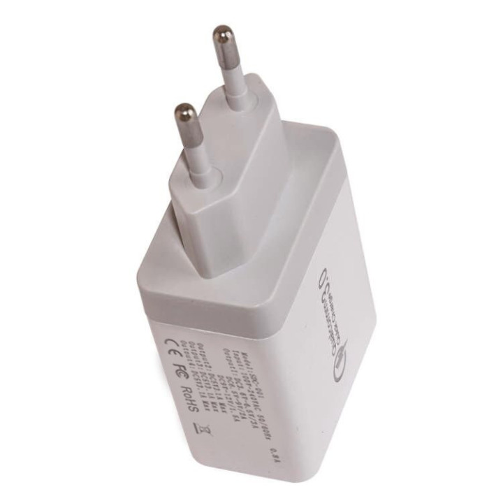 Бързо зарядно Makki Fast Charger, QC3.0 3xUSB 30W White - MAKKI-QC48W4