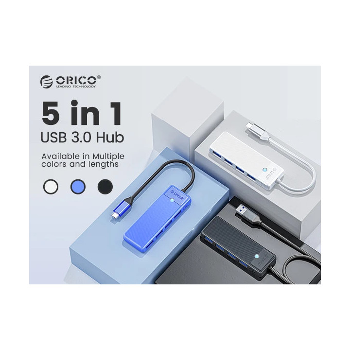 Хъб Orico USB3.1 Type-C, 3 x USB3.0, SD, TF - PAPW3AT-C3-015-BK