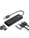Хъб Orico USB3.0 HUB, 3 x USB3.0, SD, TF - PAPW3AT-U3-015-BK