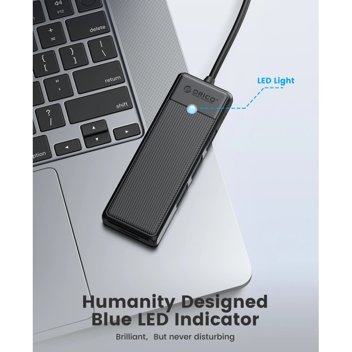 Хъб Orico USB3.0 HUB, 3 x USB3.0, SD, TF - PAPW3AT-U3-015-BK