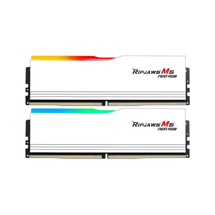 RAM памет G.SKILL 32GB(2x16GB) DDR5 6000MHz Ripjaws M5 Neo RGB White - F5-6000J3648D16GX2-RM5NRW