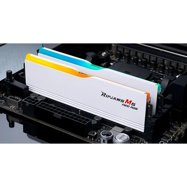 RAM памет G.SKILL 32GB(2x16GB) DDR5 6000MHz Ripjaws M5 Neo RGB White - F5-6000J3648D16GX2-RM5NRW