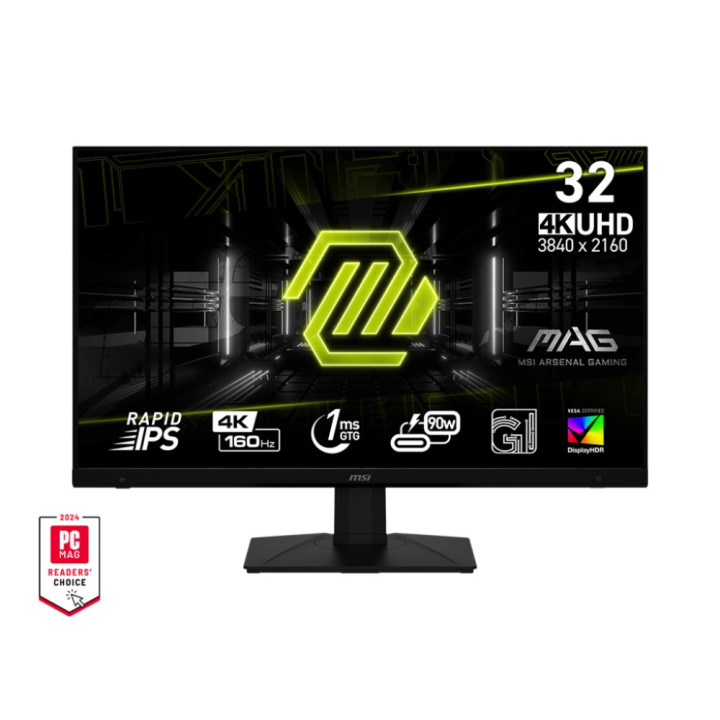 Монитор MSI MAG 322UPF, 32", Rapid IPS, 160Hz, 1ms, UHD 3840x2160, FLAT, HDR 400, FreeSync Premium, KVM, Console mode, APP, PIP, PBP, 400 nits, DP, HDMI, Type-C, USB HUB - 9S6-3DC79T-011