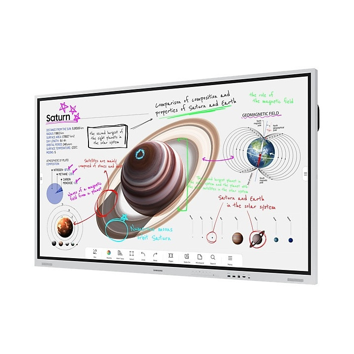 Интерактивни дисплеи Samsung Flip PRO WM75B 75" 3, 840 x 2, 160, VA, 4K Digital Flipchart TOUCH, Mirroring, Remote Management, Wi-Fi, Remote PC & Bluetooth, White - LH75WMBWLGCXEN
