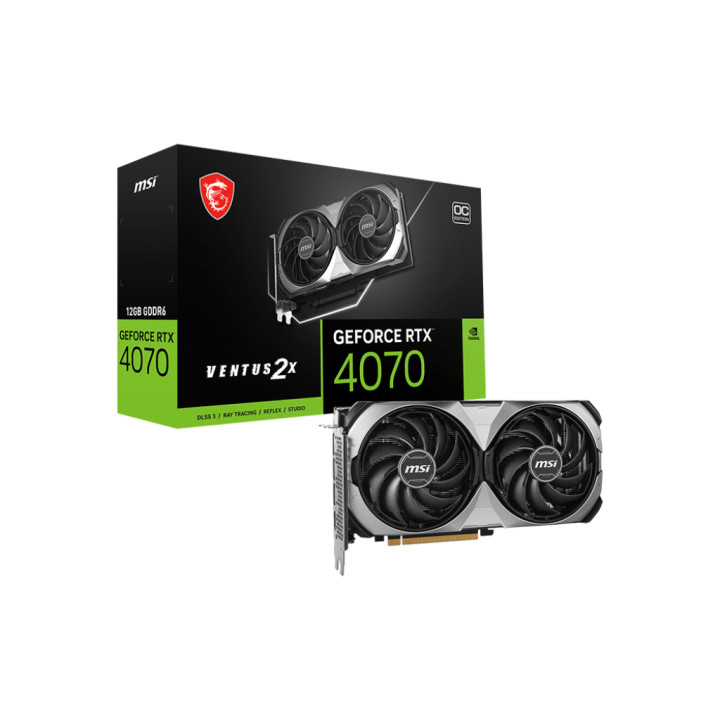 Видео карта MSI Nvidia GeForce RTX 4070 VENTUS 2X E1 12G OC, 12GB GDDR6, 192bit - 912-V512-018