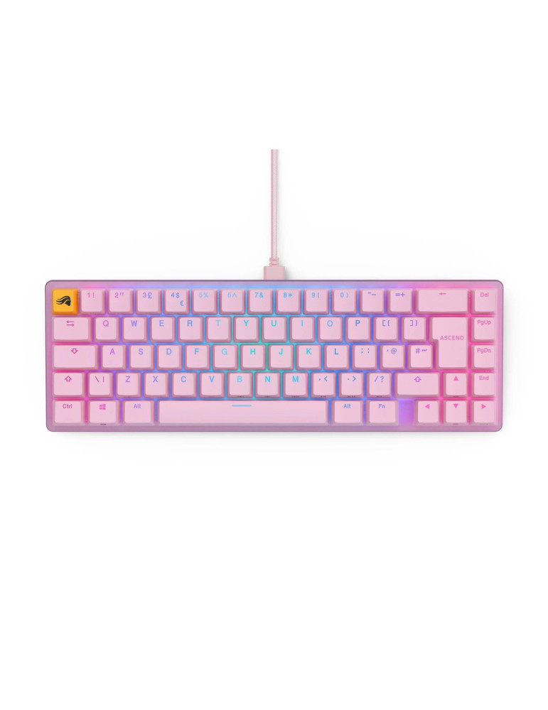 Геймърска механична клавиатура Glorious GMMK 2 Pink Compact- Fox Switches UK-Layout - GLO-GMMK2-65-FOX-ISO-P-UK