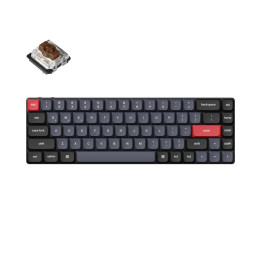 Геймърска Механична клавиатура Keychron K7 Pro QMK/VIA 65% Hot-Swappable Low Profile Gateron Brown Switch RGB Backlight - K7P-H3