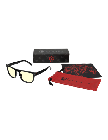 Комплект очила с калъф GUNNAR x World of Warcraft Horde Edition Onyx - Amber  - WOW-00101