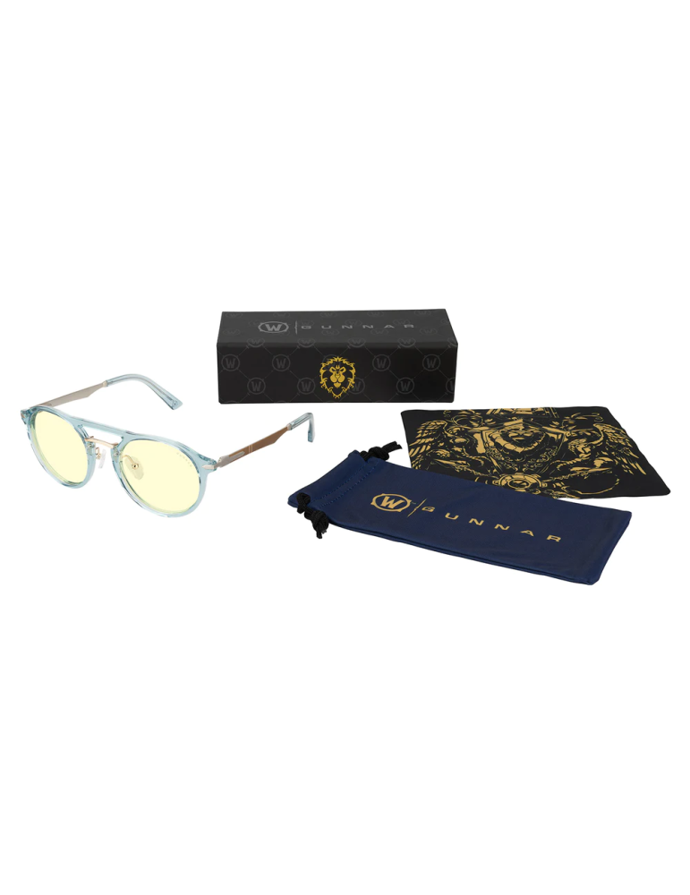 Комплект гейминг очила с калъф GUNNAR x World of Warcraft Alliance Edition Blue Crystal - Amber - WOW-01401