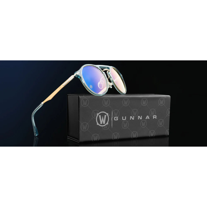 Комплект гейминг очила с калъф GUNNAR x World of Warcraft Alliance Edition Blue Crystal - Amber - WOW-01401
