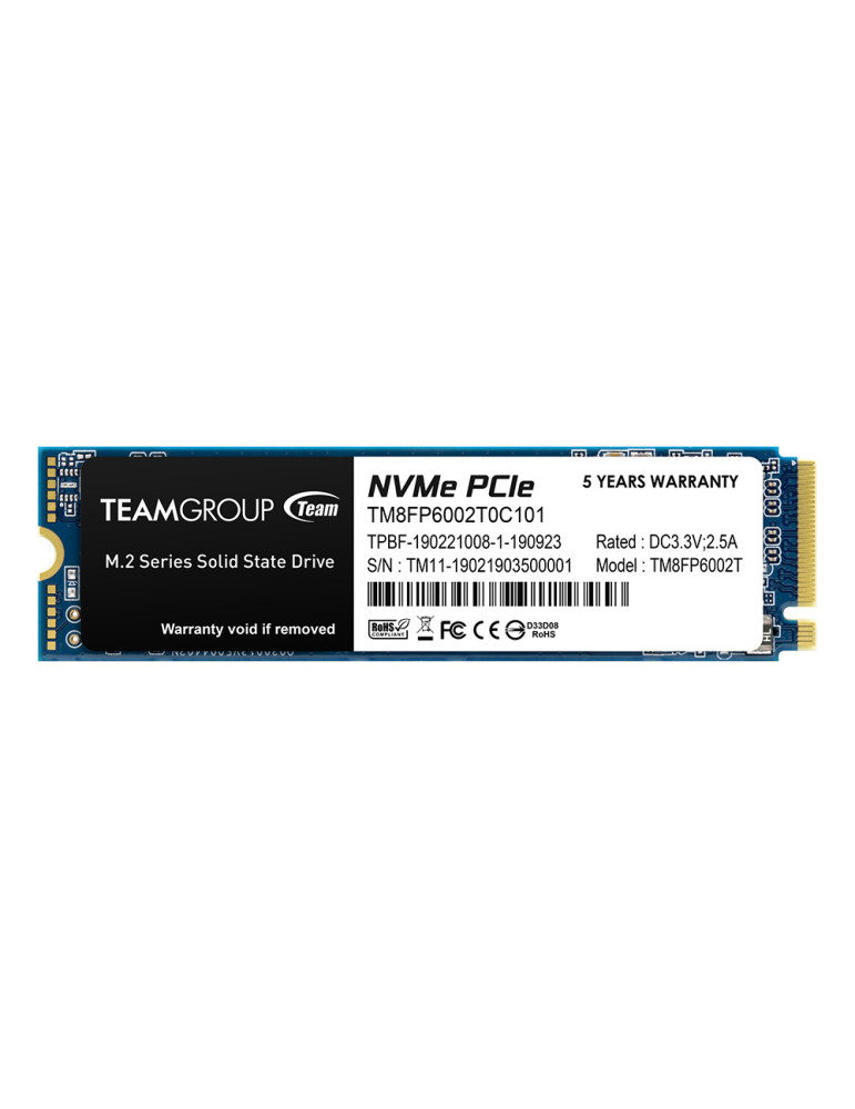SSD диск Team Group 2TB MP33, NVMe, M.2 (2280), W/R: 1800/1500MB/s - TM8FP6002T0C101