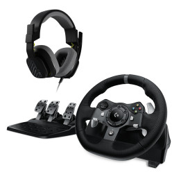 Волан Logitech Driving Force G920 за Xbox One / PC в комплект с геймърски слушалки Astro A10 - 991-000487