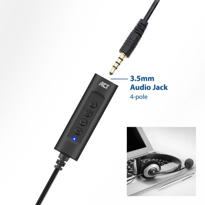 Звукова карта Ewent AC9360, 2.0, USB-A, 3.5 mm, Черна - AC9360