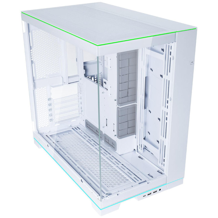 Кутия за компютър Lian Li PC-O11 Dynamic EVO RGB Mid-Tower, Tempered Glass, Бяла - G99.O11DERGBW.00