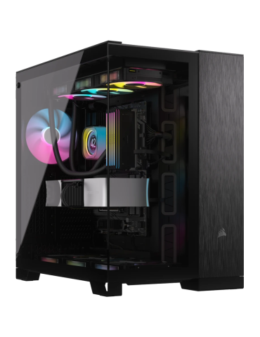 Кутия за компютър Corsair 6500X Tempered Glass Mid-Tower, Black/Obsidian Aluminum- CC-9011283-WW