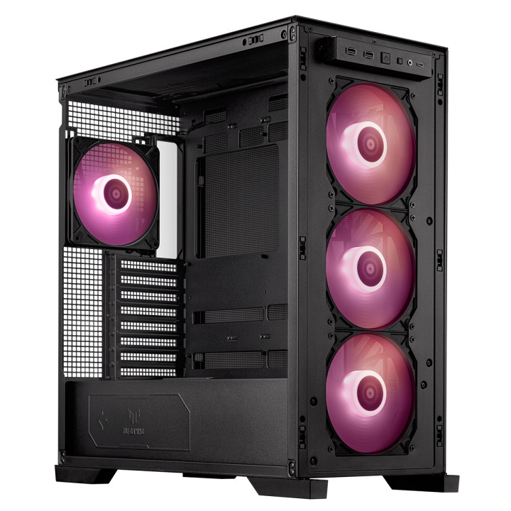 Кутия за компютър Asus TUF GAMING GT302 Tempered Glass, ARGB, Black - 90DC00I0-B19000
