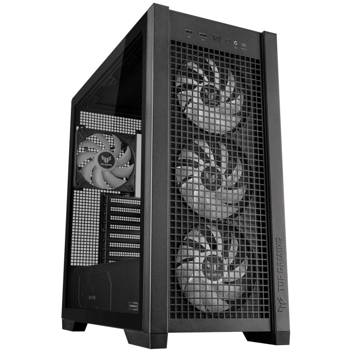 Кутия за компютър Asus TUF GAMING GT302 Tempered Glass, ARGB, Black - 90DC00I0-B19000