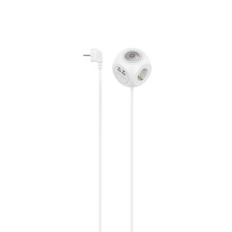 Разклонител HAMA Куб, 3-гнезда, 2хUSB-C/A, 17 W, с превключвател, 1, 4 м, бял - 223195