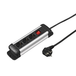 Разклонител Hama Pro-S 30S, 3 гнезда, черен/сребрист, 3м - 133803