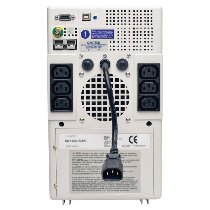 Токозахранващо устройство Tripp Lite by Eaton UPS SmartPro 230V 1kVA 750W Medical-Grade Line-Interactive Tower UPS with 6 Outlets, Full Isolation, Expandable Runtime - SMX1200XLHG