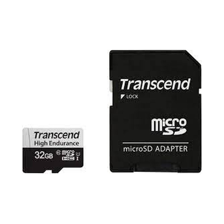 Карта памет Transcend 32GB micro SD w/ adapter U1, High Endurance - TS32GUSD350V