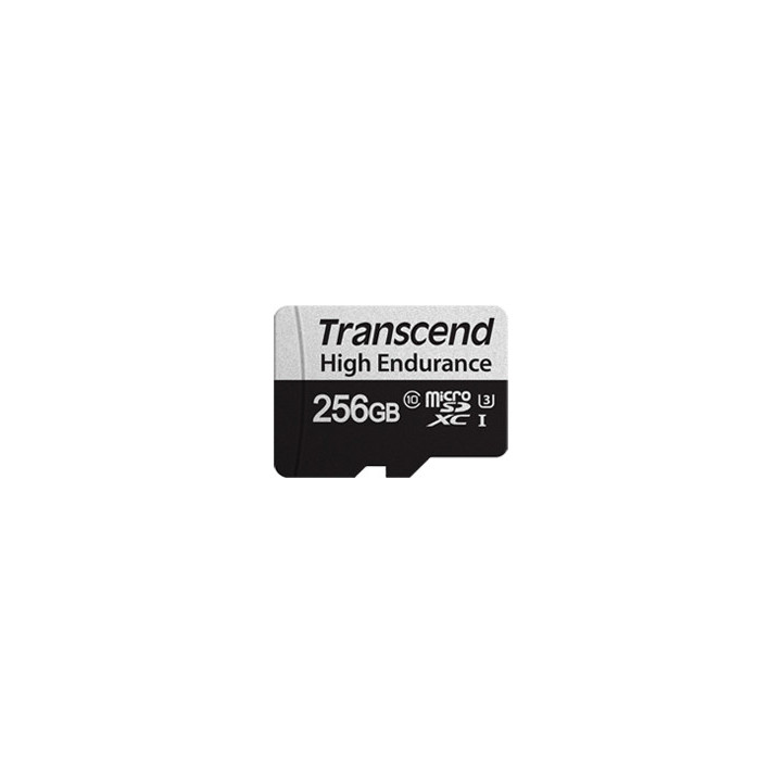 Карта памет Transcend 256GB micro SD w/ adapter U3, High Endurance - TS256GUSD350V