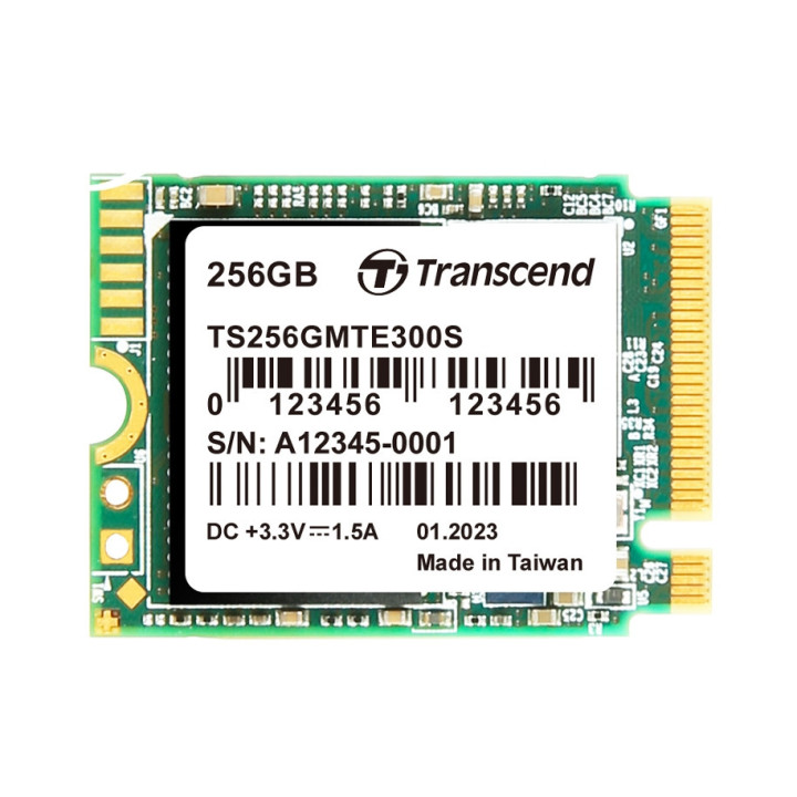 SSD диск Transcend 256GB, M.2 2230, PCIe Gen3x4, NVMe, 3D TLC, DRAM-less - TS256GMTE300S