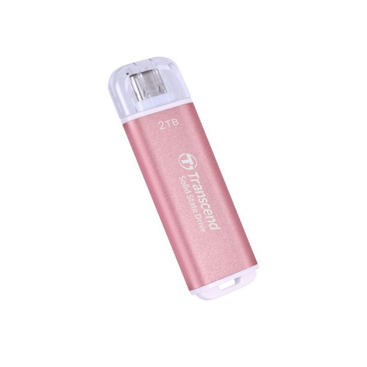 Външно SSD диск Transcend 2TB, ESD300P, USB 10Gbps, Type C, Pink - TS2TESD300P