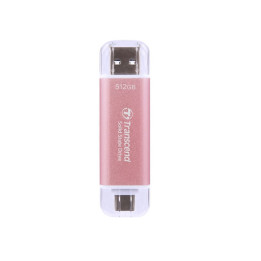 Външно SSD диск Transcend 512GB, ESD310P, USB 10Gbps, Type C/ A, Pink - TS512GESD310P