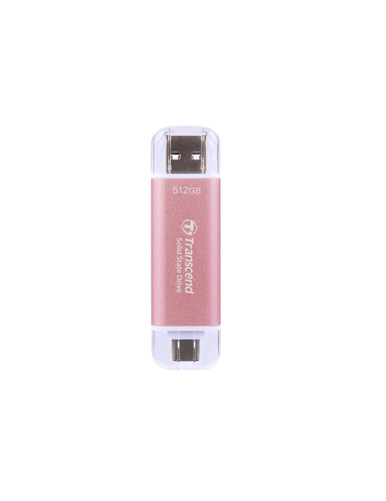 Външно SSD диск Transcend 512GB, ESD310P, USB 10Gbps, Type C/ A, Pink - TS512GESD310P