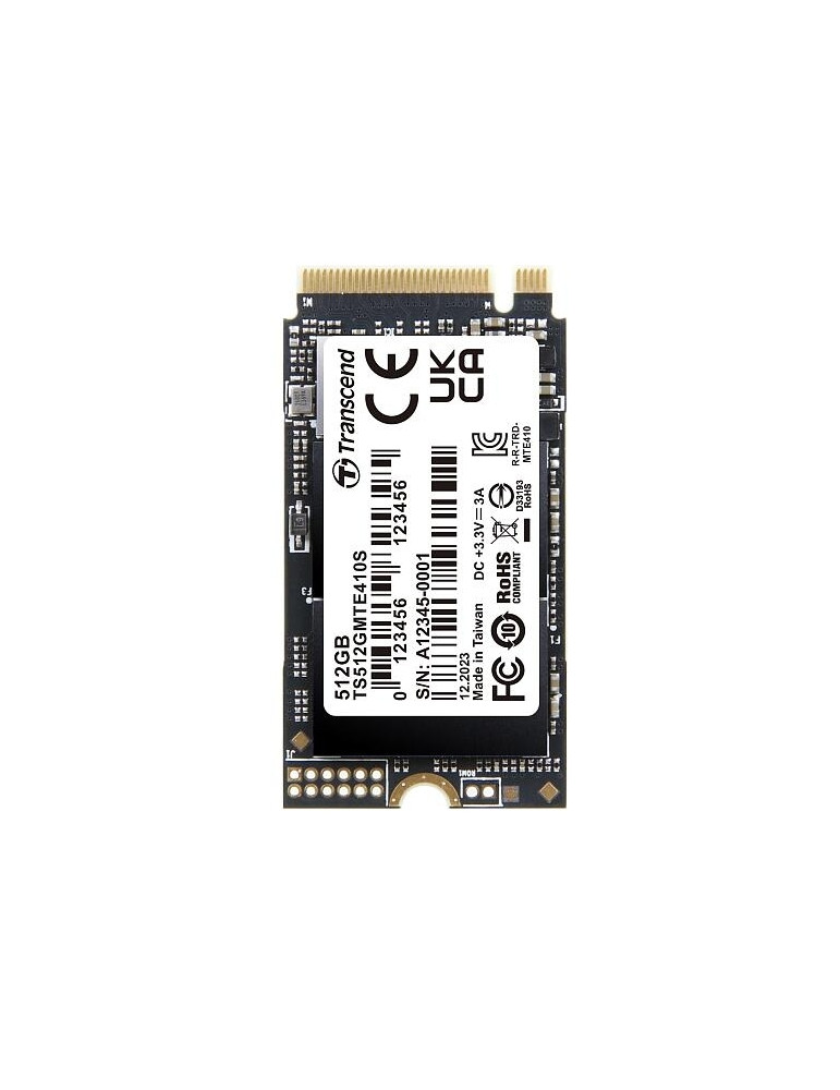 SSD диск Transcend 512GB, M.2 2242, PCIe Gen4x4, NVMe, 3D TLC, DRAM-less - TS512GMTE410S