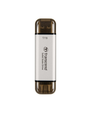 Външно SSD диск Transcend 1TB, ESD310S, USB 10Gbps, Type C/A, Silver - TS1TESD310S