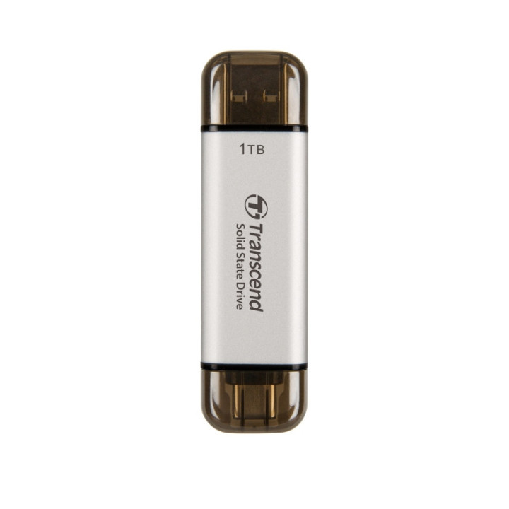 Външно SSD диск Transcend 1TB, ESD310S, USB 10Gbps, Type C/A, Silver - TS1TESD310S