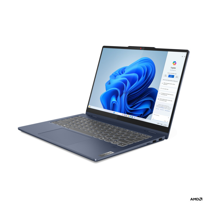 Лаптоп Lenovo IdeaPad 5 2-in-1 14AHP9, AMD Ryzen 5 8645HS, NPU Integrated AMD Ryzen AI, 14" WUXGA IPS 300nits Glossy, TUV Low Blue Light, Glass, Touch, 16GB RAM, 512GB SSD - 83DR0018BM