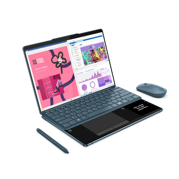 Лаптоп Lenovo Yoga Book 9 13IMU9, Intel Core Ultra 7 155U, NPU: Intel AI Boost, 13.3" 2.8K WQXGA, OLED 400nits Glossy 100% DCI-P3, Eyesafe, Dolby Vision, Touch, 32GB RAM, 1TB SSD, Win 11 Pro - 83FF002TRM