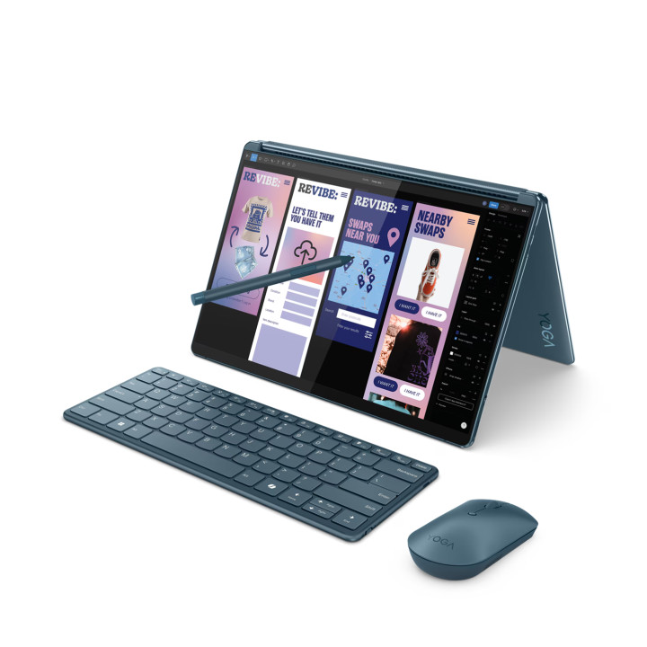 Лаптоп Lenovo Yoga Book 9 13IMU9, Intel Core Ultra 7 155U, NPU: Intel AI Boost, 13.3" 2.8K WQXGA, OLED 400nits Glossy 100% DCI-P3, Eyesafe, Dolby Vision, Touch, 32GB RAM, 1TB SSD, Win 11 Pro - 83FF002TRM