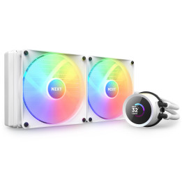 Водно охлаждане за процесор NZXT Kraken 280 RGB White, LCD Display - RL-KR280-W1