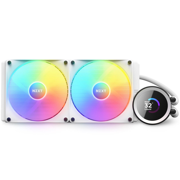 Водно охлаждане за процесор NZXT Kraken 280 RGB White, LCD Display - RL-KR280-W1