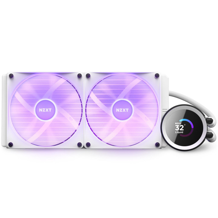 Водно охлаждане за процесор NZXT Kraken 280 RGB White, LCD Display - RL-KR280-W1