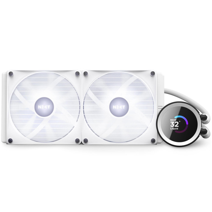 Водно охлаждане за процесор NZXT Kraken 280 RGB White, LCD Display - RL-KR280-W1