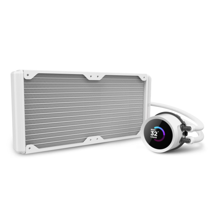 Водно охлаждане за процесор NZXT Kraken 280 RGB White, LCD Display - RL-KR280-W1